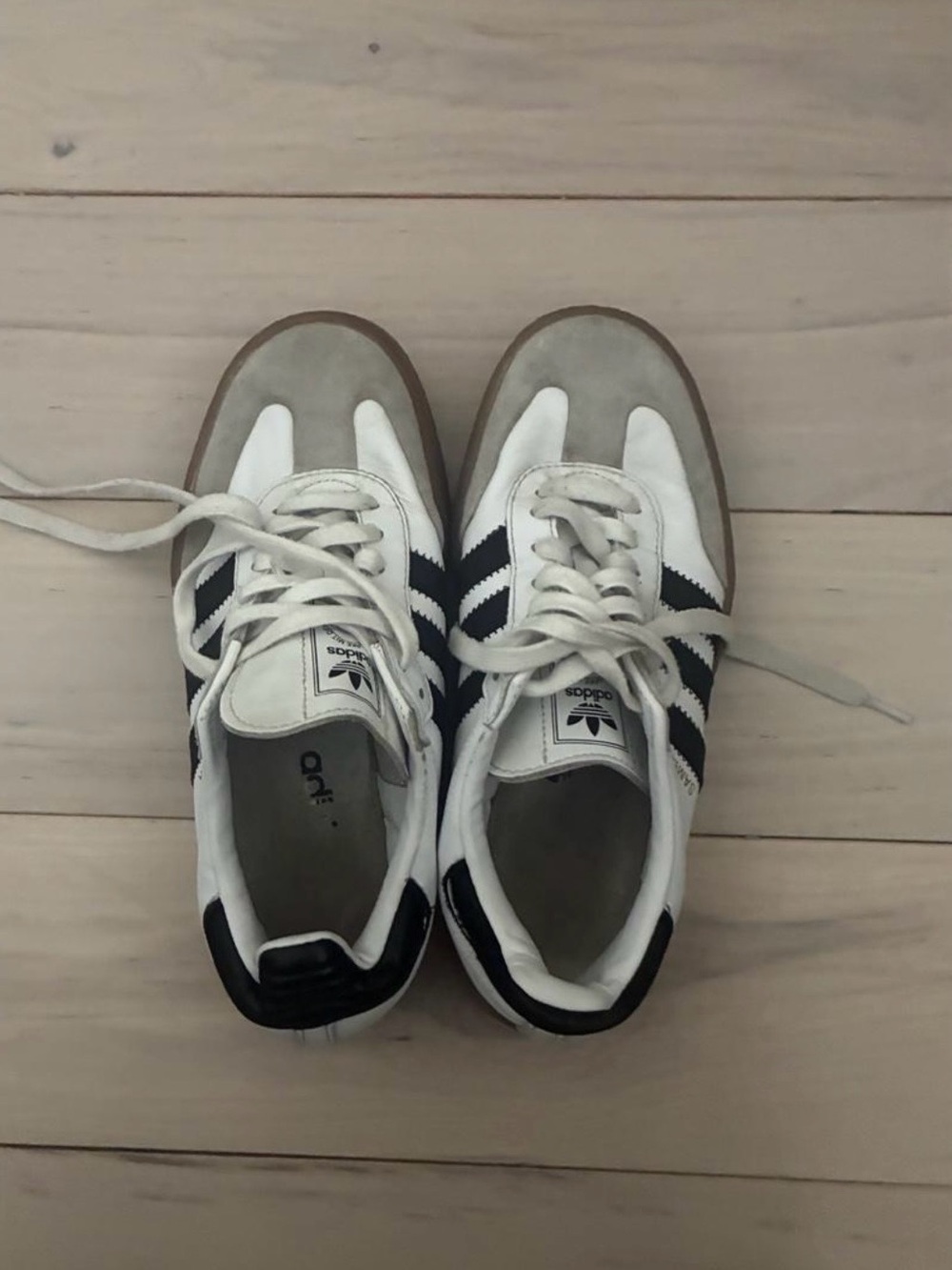 adidas Men’s White, Black & Tan Gazelle-Style Sneakers
